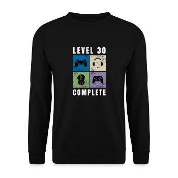 Niveau 30 Complete 30th Birthday Retro Gaming - Sweat-shirt Unisexe - noir - Devant - Alina (178cm) & Michal (187cm)