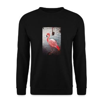 Vintage Flamingo Painting, Birds Lover Gift Ideas - Unisex Sweatshirt - black - Front - Alina (178cm) & Michal (187cm)