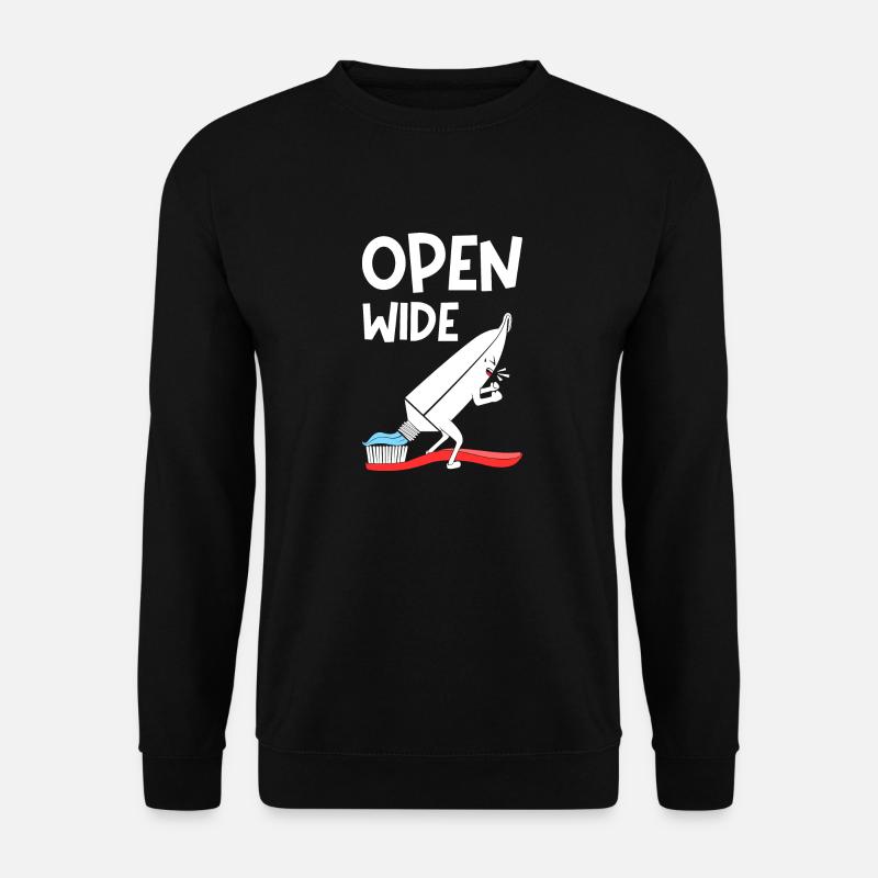 Open Wide - Unisex Pullover - Schwarz