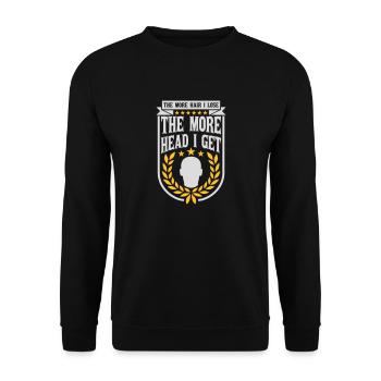 I get more head - Unisex Sweatshirt - black - Front - Alina (178cm) & Michal (187cm)