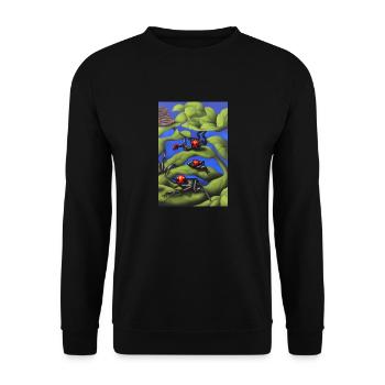 Grenouilles sur plante - Sweat-shirt Unisexe - noir - Devant - Alina (178cm) & Michal (187cm)