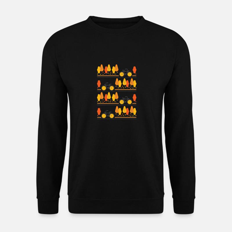 Cycling through autumn (grey lines) - Unisex Sweatshirt - black