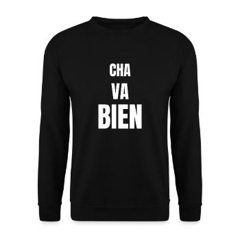cha va bien - Sweat-shirt Unisexe - noir - Devant - Alina (178cm) & Michal (187cm)