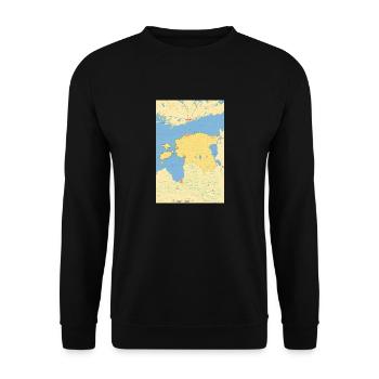 Estland Karte mit Städten Straßen Flüssen Seen - Unisex Pullover - Schwarz - Vorne - Alina (178cm) & Michal (187cm)