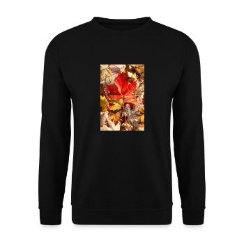 Herbstlaub - Unisex Pullover - Schwarz - Vorne - Alina (178cm) & Michal (187cm)