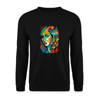 Transformation of two individuals - Unisex Sweatshirt - black - Front - Alina (178cm) & Michal (187cm)