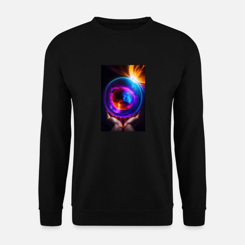 Lichtkugel auf Händen - Unisex Pullover - Schwarz