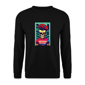 Frauen T-Shirt - Unisex Pullover - Schwarz - Vorne - Alina (178cm) & Michal (187cm)