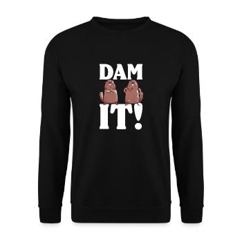 Dam It | Dabbing Beaver Drawing - Unisex Sweatshirt - black - Front - Alina (178cm) & Michal (187cm)