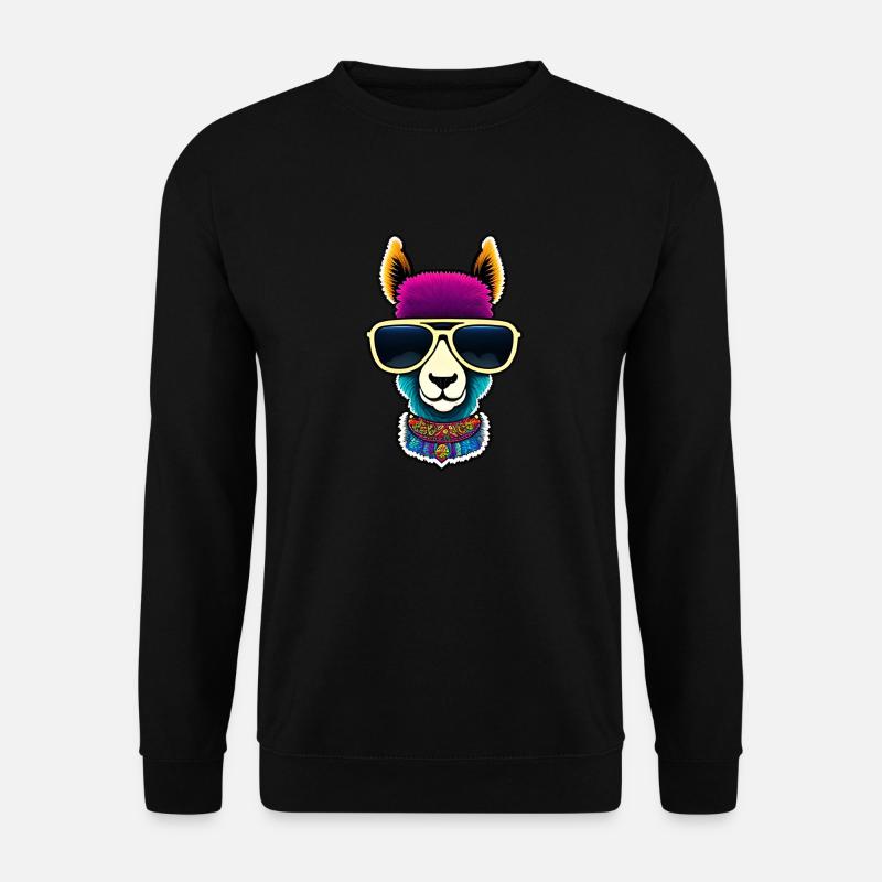 cute lama - Unisex Pullover - Schwarz