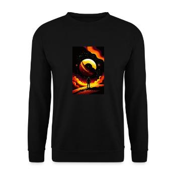 lost in space - Sweat-shirt Unisexe - noir - Devant - Alina (178cm) & Michal (187cm)