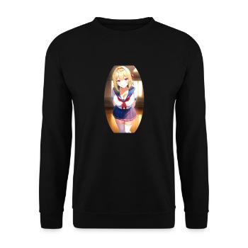 Senpai Schoolgirl - Unisex Pullover - Schwarz - Vorne - Alina (178cm) & Michal (187cm)