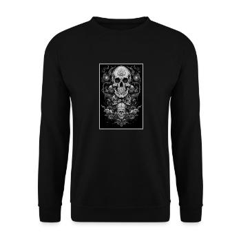 Gothic Aesthetic Occult Unholy Grunge Emo Punk - Unisex Pullover - Schwarz - Vorne - Alina (178cm) & Michal (187cm)