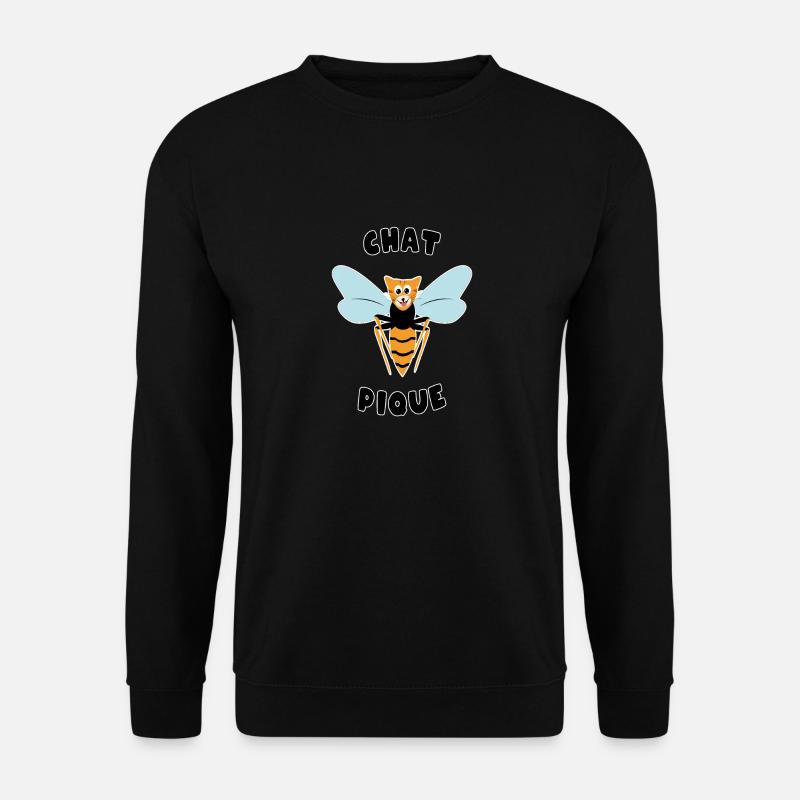 "Roupette le chat" . Chat pique guêpe - Sweat-shirt Unisexe - noir