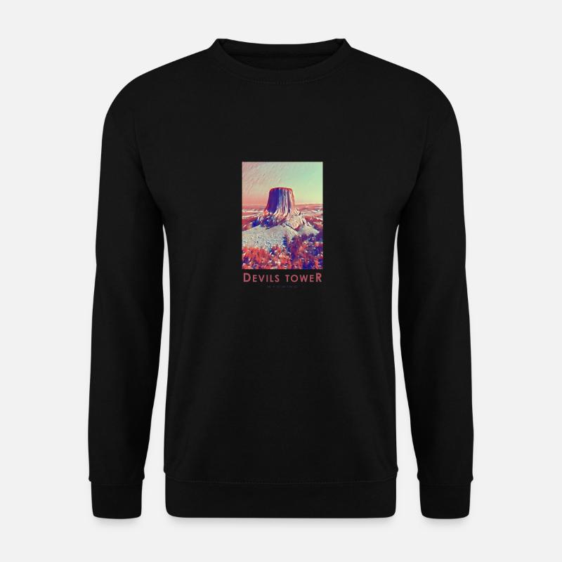 Devils Tower Wyoming - Unisex Pullover - Schwarz