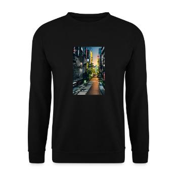 Tokyo Landscape - Unisex Sweatshirt - black - Front - Alina (178cm) & Michal (187cm)