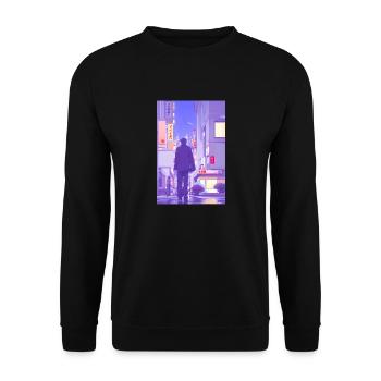 Tokio-Landschaft - Unisex Pullover - Schwarz - Vorne - Alina (178cm) & Michal (187cm)