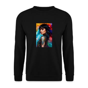 Colorful Beauty 12 - Unisex Sweatshirt - black - Front - Alina (178cm) & Michal (187cm)
