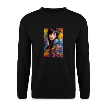 Colorful Beauty 9 - Unisex Sweatshirt - black - Front - Alina (178cm) & Michal (187cm)