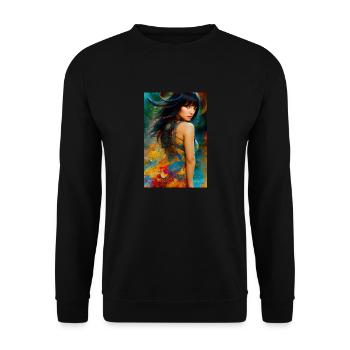 Colorful Beauty 10 - Unisex Sweatshirt - black - Front - Alina (178cm) & Michal (187cm)