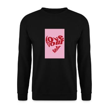 love yourself - Unisex Pullover - Schwarz - Vorne - Alina (178cm) & Michal (187cm)
