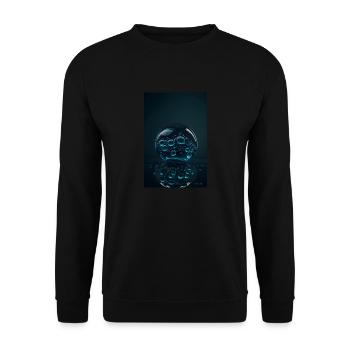 Bulles dans une bulle cyan 1 - Sweat-shirt Unisexe - noir - Devant - Alina (178cm) & Michal (187cm)