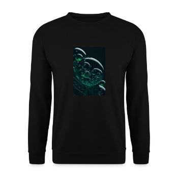 Blasen in einer Blase grün 2 - Unisex Pullover - Schwarz - Vorne - Alina (178cm) & Michal (187cm)