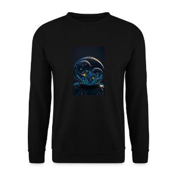 Blasen in einer Blase neon 2 - Unisex Pullover - Schwarz - Vorne - Alina (178cm) & Michal (187cm)