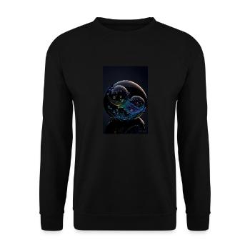 Blasen in einer Blase regenbogen 2 - Unisex Pullover - Schwarz - Vorne - Alina (178cm) & Michal (187cm)