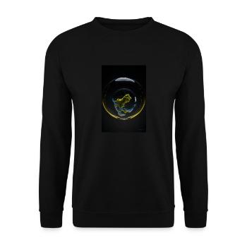 Wolken in einer Blase gelb 1 - Unisex Pullover - Schwarz - Vorne - Alina (178cm) & Michal (187cm)