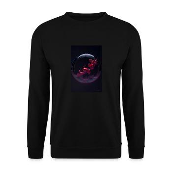 Wolken in einer Blase rot 3 - Unisex Pullover - Schwarz - Vorne - Alina (178cm) & Michal (187cm)