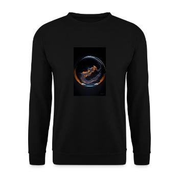 Nuages dans une bulle orange 1 - Sweat-shirt Unisexe - noir - Devant - Alina (178cm) & Michal (187cm)