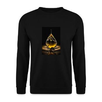 Drops yellow 2 - Unisex Sweatshirt - black - Front - Alina (178cm) & Michal (187cm)
