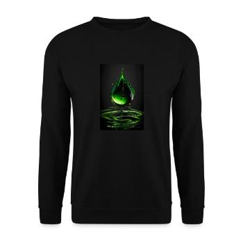 Drops green 4 - Unisex Sweatshirt - black - Front - Alina (178cm) & Michal (187cm)