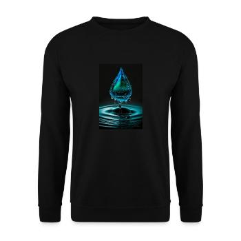 Tropfen cyan 3 - Unisex Pullover - Schwarz - Vorne - Alina (178cm) & Michal (187cm)