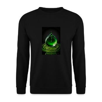 Drops green 2 - Unisex Sweatshirt - black - Front - Alina (178cm) & Michal (187cm)