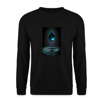 Tropfen cyan 2 - Unisex Pullover - Schwarz - Vorne - Alina (178cm) & Michal (187cm)