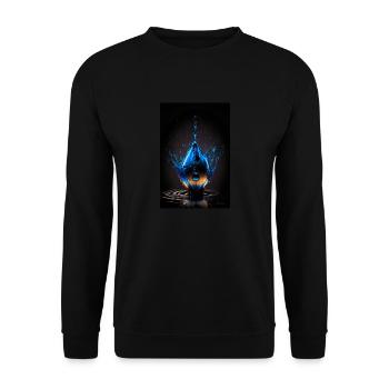 Drops blue 4 - Unisex Sweatshirt - black - Front - Alina (178cm) & Michal (187cm)