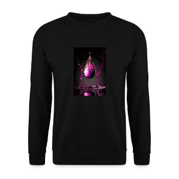 Tropfen magenta 3 - Unisex Pullover - Schwarz - Vorne - Alina (178cm) & Michal (187cm)