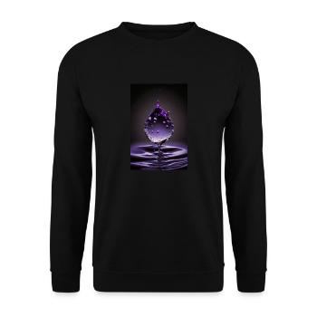 Tropfen lila 4 - Unisex Pullover - Schwarz - Vorne - Alina (178cm) & Michal (187cm)