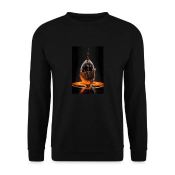 Tropfen orange 4 - Unisex Pullover - Schwarz - Vorne - Alina (178cm) & Michal (187cm)