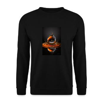 Tropfen orange 3 - Unisex Pullover - Schwarz - Vorne - Alina (178cm) & Michal (187cm)