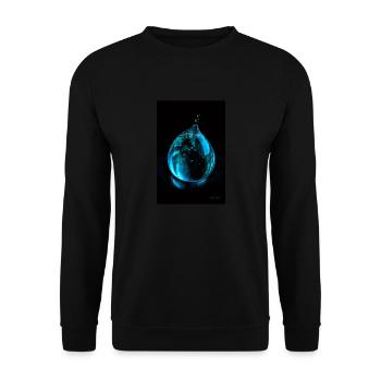 Tropfen cyan 5 - Unisex Pullover - Schwarz - Vorne - Alina (178cm) & Michal (187cm)