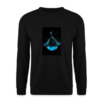 Tropfen cyan 7 - Unisex Pullover - Schwarz - Vorne - Alina (178cm) & Michal (187cm)