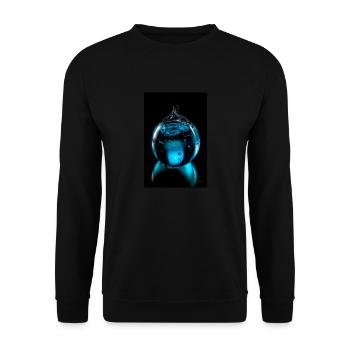 Tropfen cyan 6 - Unisex Pullover - Schwarz - Vorne - Alina (178cm) & Michal (187cm)