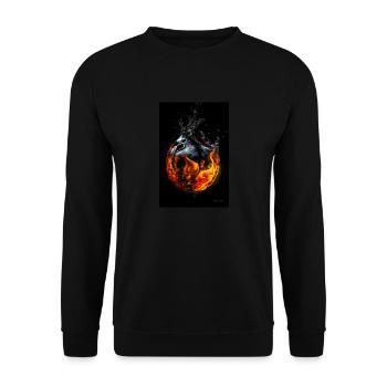Drops fire 6 - Unisex Sweatshirt - black - Front - Alina (178cm) & Michal (187cm)
