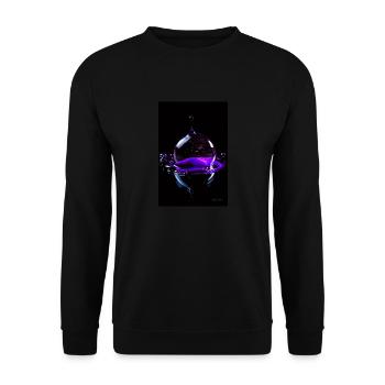 Tropfen lila 5 - Unisex Pullover - Schwarz - Vorne - Alina (178cm) & Michal (187cm)