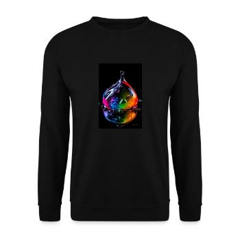 Tropfen neon 6 - Unisex Pullover - Schwarz - Vorne - Alina (178cm) & Michal (187cm)
