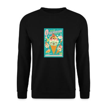Eiscreme-Stil - Unisex Pullover - Schwarz - Vorne - Alina (178cm) & Michal (187cm)