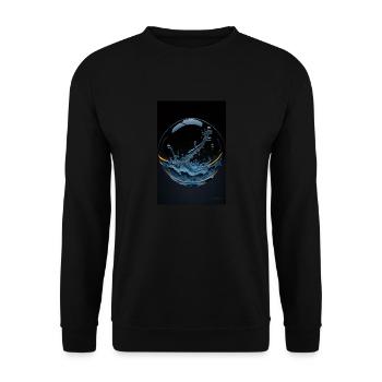 Kaos in einer Blase chrome 2 - Unisex Pullover - Schwarz - Vorne - Alina (178cm) & Michal (187cm)